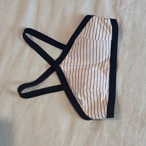 Striped White and Black Women's Bikini Top by Carrie Underwood brand Calia.